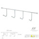 Percha Acero Inoxidable Cuatro Ganchos 29,5 cm.