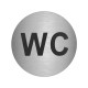 Placa Adhesiva "WC" Acero Inoxidable Ø 7 cm.