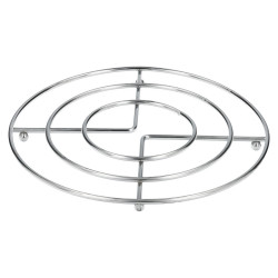 Salvamanteles Metalico Redondo, 22,5x22,5x5cm, Acabado Cromado