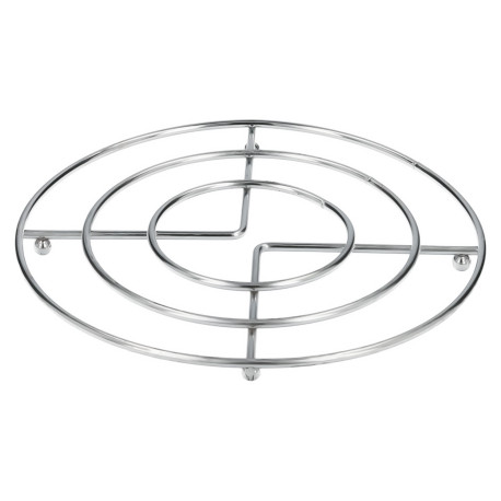 Salvamanteles Metalico Redondo, 22,5x22,5x5cm, Acabado Cromado