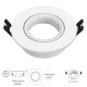 Aro Foco Empotrable Regulable Con Portalamparas Para Bombillas GU10 Ø 90 x 25 mm. Bombilla vista. Pack de 3 unidades