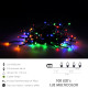 Guinalda Luces Navidad 100 Leds Color Multicolor. Luz navidad interiores y exteriores IP44. Funcina 3 Baterias AA (No incluidas)