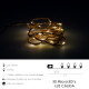 Guirnalda Luces Navidad Led Cuerda 30 Microled Blanco Calido Luz Navidad Interiores IP20. A Pilas 3 AA (No Incluidas)