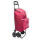Carro De La Compra 4 Ruedas Burdeos 45 Litros Carrito De La Compra Poliester 1650D Con Bolsa Térmica Refrigeración