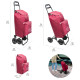 Carro De La Compra 4 Ruedas Burdeos 45 Litros Carrito De La Compra Poliester 1650D Con Bolsa Térmica Refrigeración
