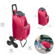 Carro De La Compra 6 Ruedas Sube Escaleras Burdeos 54 Litros Carrito De La Compra Poliester 1650D Bolsa Térmica Refrigeración