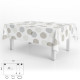 Mantel Hule Rectangular Circulos Beige Impermeable Antimanchas PVC 140x250 cm.  Recortable Uso Interior y Exterior
