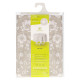 Mantel Hule Redondo Flores Blancas Impermeable Antimanchas PVC Ø140 cm. Uso Interior y Exterior