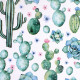 Mantel Hule Rectangular Cactus Impermeable Antimanchas PVC 140x250 cm.  Recortable Uso Interior y Exterior