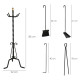 Juego Atizadores Forjados 5 Piezas 22x58 (Alt.) cm. Soporte, Cepillo, Recogedor, Atizador y Pinzas. Hierro Forjado