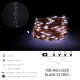 Luces Navidad 100 Microleds Blanco Frio, Cable Color Cobre Funcionamiento A Bateria (3 AA No incluidas) o Con Cable USB. IP44