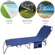 Tumbona Playa Cama Fabricada en Acero Con bolsillos. Color Azul, Reclinable 3 posiciones, Tumbona Jardin, Tumbona piscina.