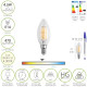 Bombilla Led Filamento Vela Rosca E14. 4,5 Watt. Equivale A 35 Watt. 470 Lumenes. Luz Neutra 4000º K.