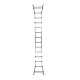 Escalera Telescópica Aluminio  6+6 Peldaños Perfil 67 mm.