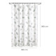 Cortina Ducha Tela Hojas 180 x 200 cm. Cortina baño, Cortina Tela Impermeable Con Anillas