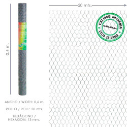 Enrejado Triple Torsion 13/  60 cm. Rollo 50 Metros Uso Domestico