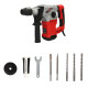 Martillo Demoledor Perforador SDS PLUS 1.500 Watt. Con Accesorios y Maletin. 4.000 IPM 6 Julios.