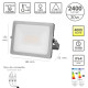 Foco Led Plano Potencia 30 Watt. 2400 Lumenes. Luz blanca 4000ºK Protección IP65. Cuerpo Aluminio. Foco Exteriores / Interiores