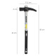 Martillo Encofrador Magentico Fibra Vidrio Mango Fibra Vidrio Con Empuñadura Antideslizante. 700 Gramos 50 cm.