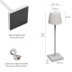 Lampara LED De Mesa Con Luz Regulable y Bateria Recargable Color Blanco, Lampara Mesa Jardin, Lampara Decoración