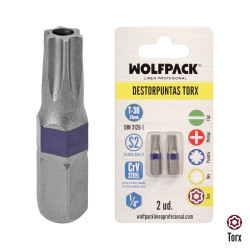 Puntas Destornillador Torx 30 (2 Piezas). Acero S2 al Cromo Vanadio. Puntas Hexagonales, Destorpuntas,