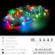 Luces Navidad Luz Multicolor 80 Microled a Pilas Con Mando. Uso Interno / Externo Protección IP44. 3 Baterias AA