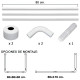 Barra Para  Cortina Ducha Universal Aluminio Blanco 80 x 170 cm.