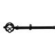 Barra Cortina Extensible Metal Ø 19 mm. Extensible 1,1 / 2,0 Metros Negro Piña Sin Anillas